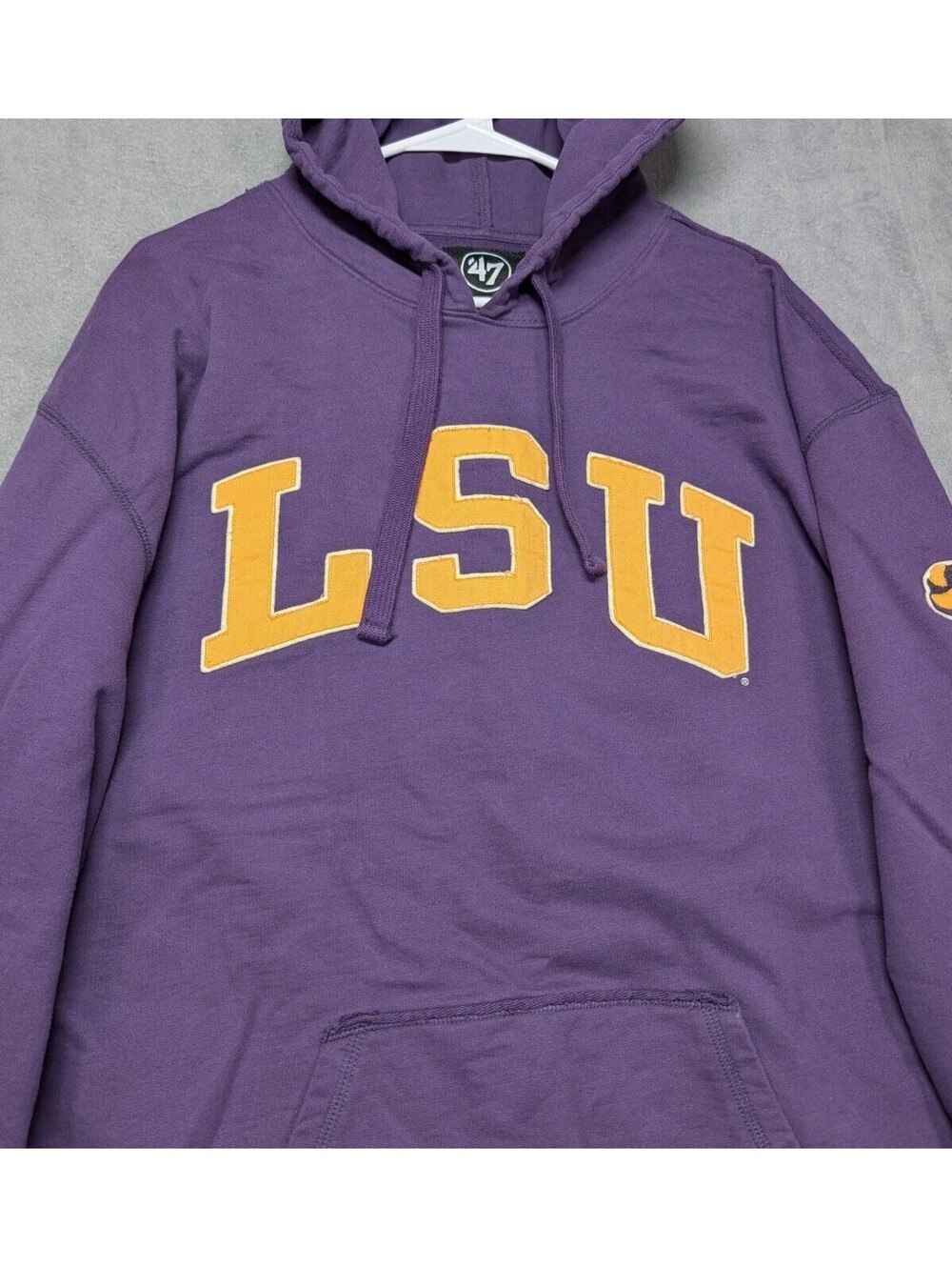 LSU Tigers 47 Brand Hoodie Mens XXL 2XL Purple NCAA Football Sweatshirt